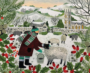 Geese and Sheep at Christmas cards – pack of eight