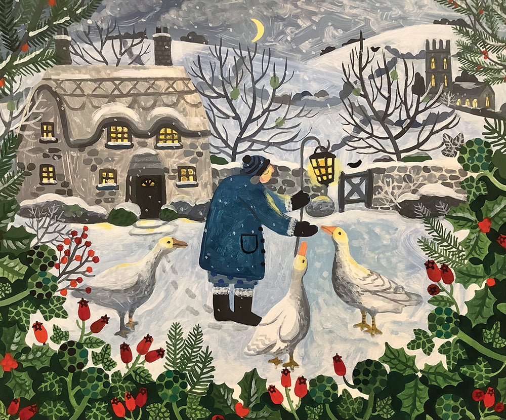 Geese and Sheep at Christmas cards – pack of eight