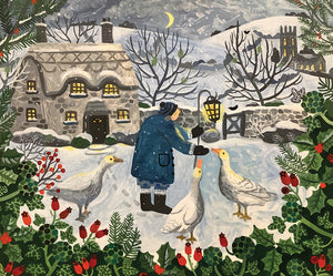 Geese and Sheep at Christmas cards – pack of eight