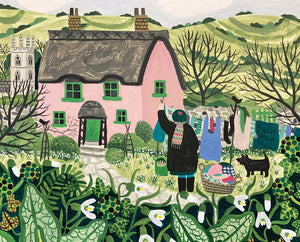 Pink Cottage and Washing Line