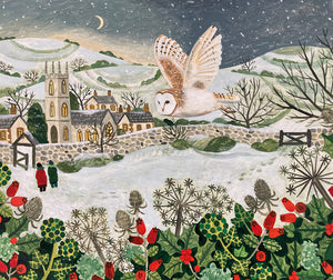Owl and Hare Christmas cards – pack of eight