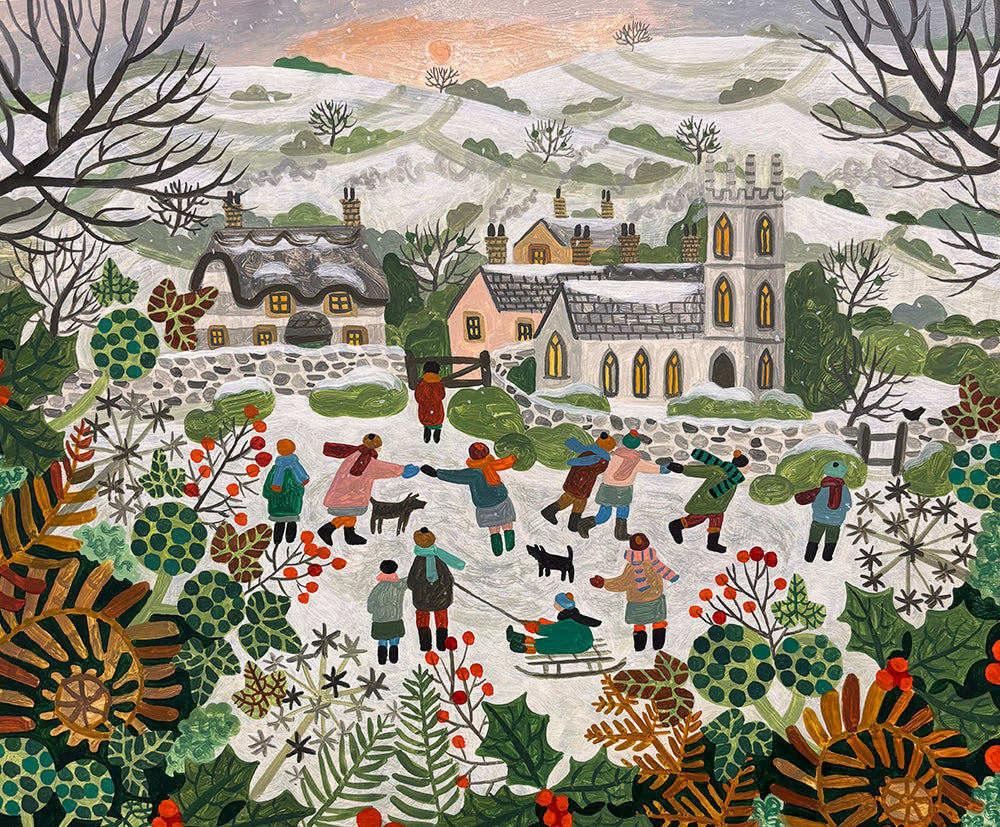 Skaters and Sledgers – original painting