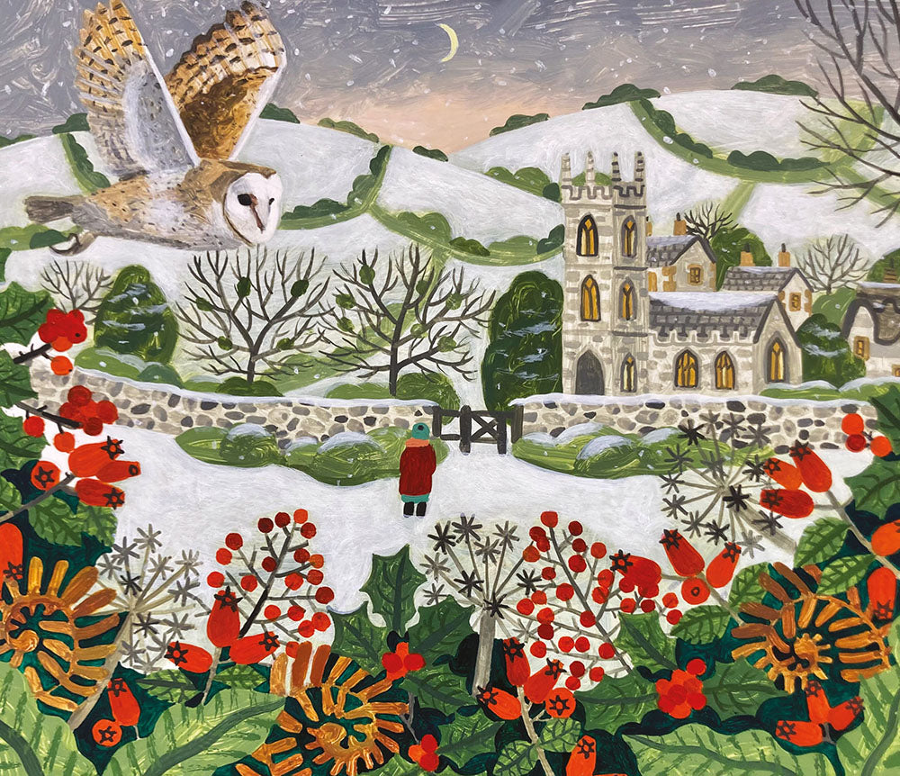 Hare and Owl Christmas cards – pack of eight